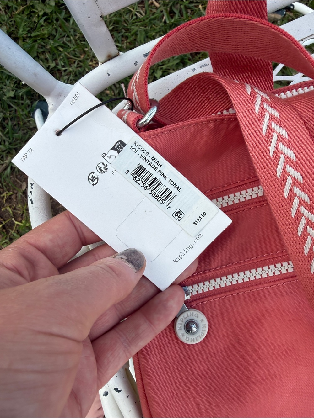 Kipling purse vintage pink tonal 100% recycled lining - Picture 5 of 6